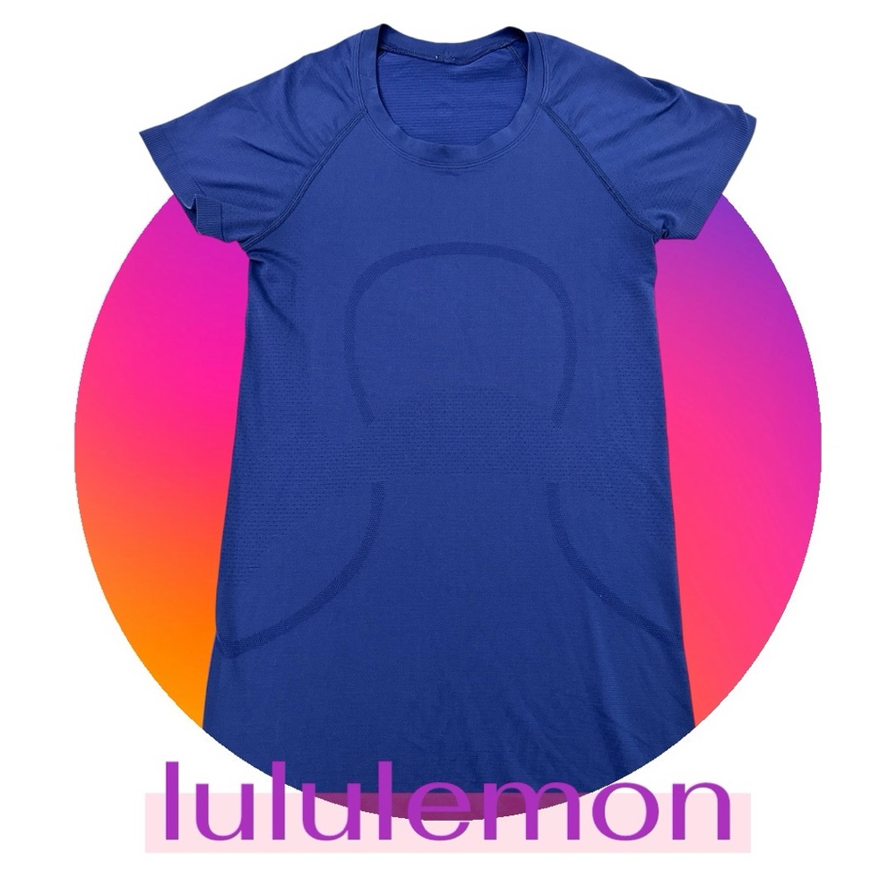 Lululemon Athletica Swiftly Tech Short-Sleeve Shirt 2.0 Hip Length blue top